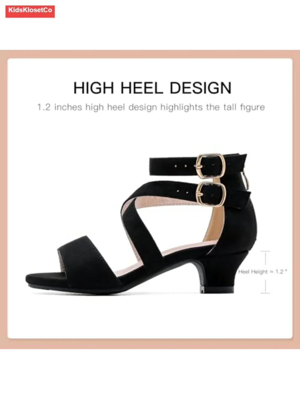 Girls Rhinestone Glitter Block Heel Mary Jane Sandals